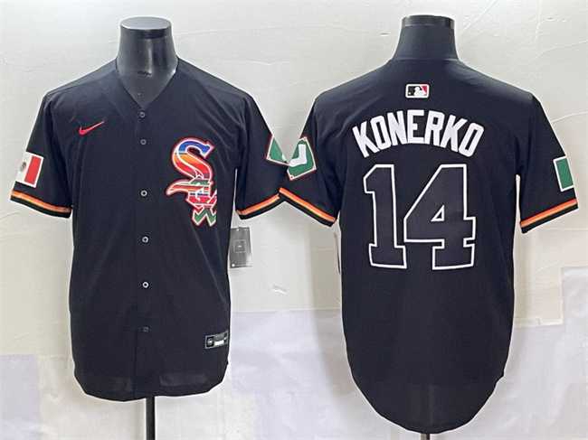 Mens Chicago White Sox #14 Paul Konerko Black Mexico Limited Stitched Jersey->chicago white sox->MLB Jersey