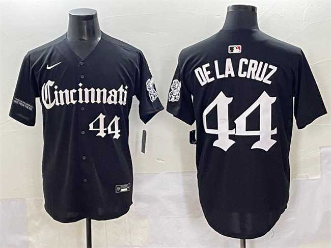 Men%27s Cincinnati Reds #44 Elly De La Cruz Black %27Gothic Queen City Edition%27 Vapor Premier Limited Stitched Baseball Jersey->cincinnati reds->MLB Jersey