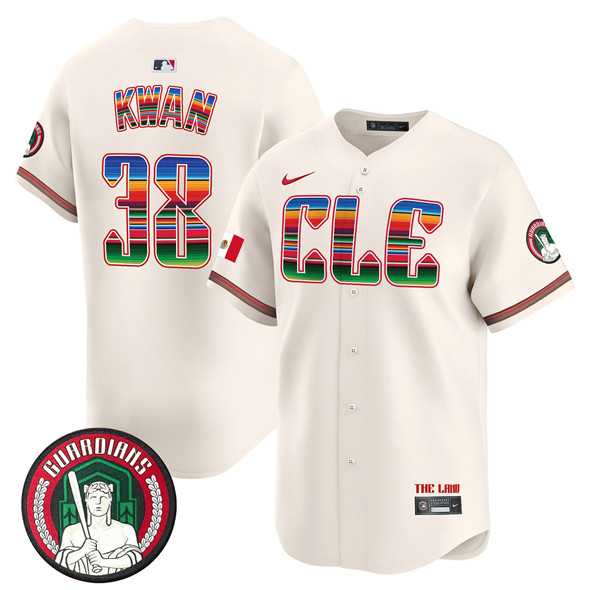 Mens Cleveland Guardians #38 Steven Kwan Cream Mexico Vapor Premier Limited Stitched Baseball Jersey Dzhi->cleveland guardians->MLB Jersey