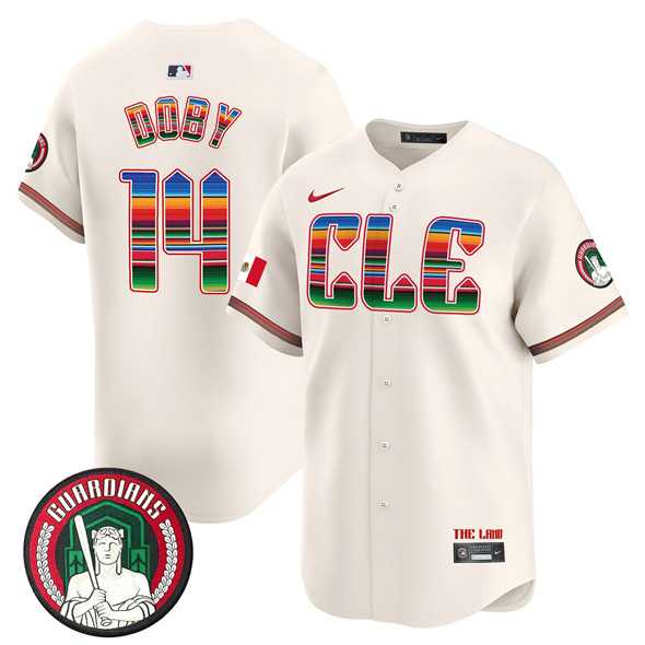 Mens Cleveland Guardians #14 Larry Doby Cream Mexico Vapor Premier Limited Stitched Baseball Jersey Dzhi->cleveland guardians->MLB Jersey
