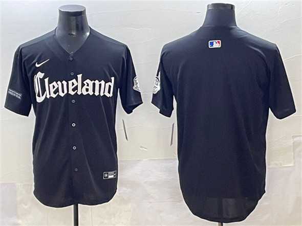 Mens Cleveland Guardians Blank Black Gothic Vapor Premier Limited Stitched Baseball Jersey->cleveland guardians->MLB Jersey