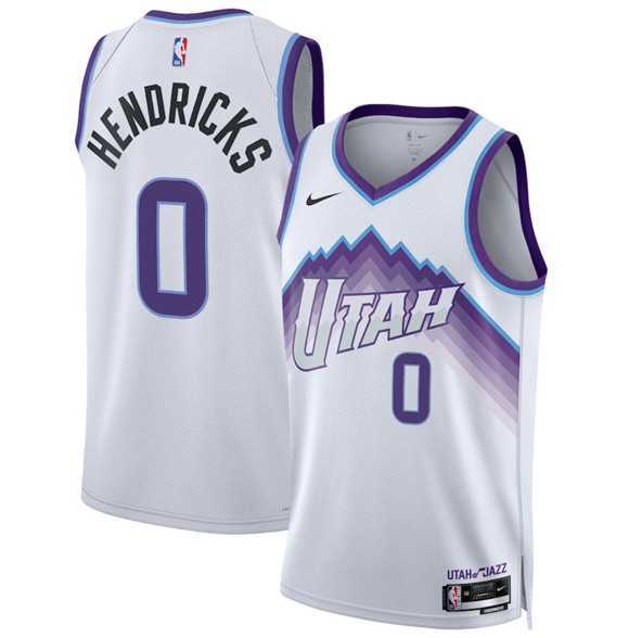 Mens Utah Jazz #0 Taylor Hendricks White 2025 Association Edition Stitched Jersey Dzhi->utah jazz->NBA Jersey
