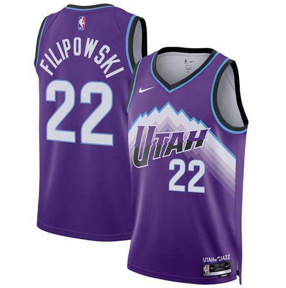 Mens Utah Jazz #22 Kyle Filipowski Purple 2025 Icon Edition Stitched Jersey Dzhi->utah jazz->NBA Jersey