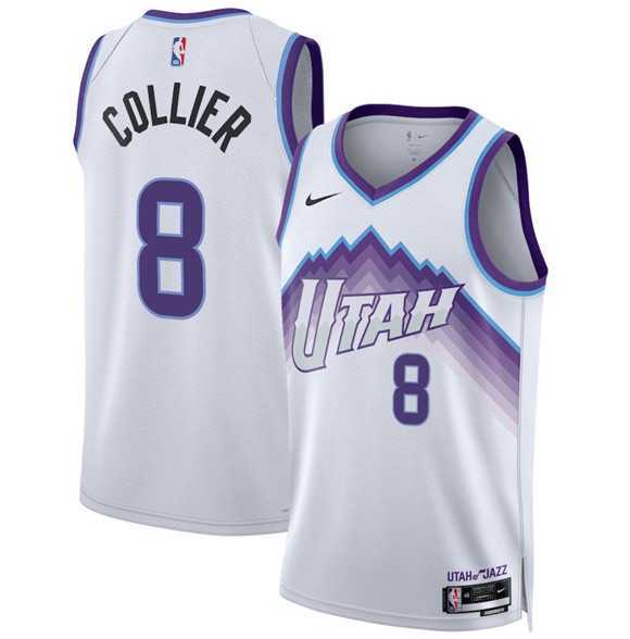 Mens Utah Jazz #8 Isaiah Collier White 2025 Association Edition Stitched Jersey Dzhi->utah jazz->NBA Jersey