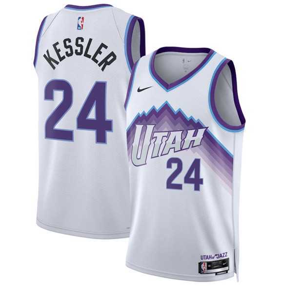Mens Utah Jazz #24 Walker Kessler White 2025 Association Edition Stitched Jersey Dzhi->utah jazz->NBA Jersey