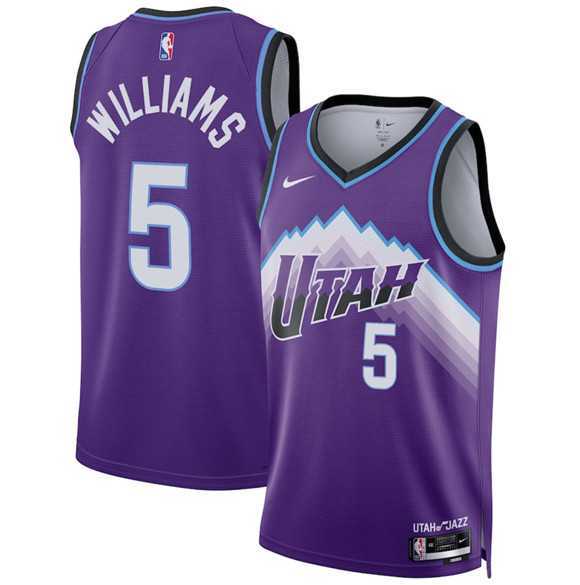 Mens Utah Jazz #5 Cody Williams Purple 2025 Icon Edition Stitched Jersey Dzhi->utah jazz->NBA Jersey