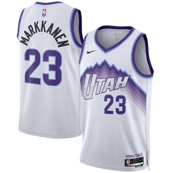 Mens Utah Jazz #23 Lauri Markkanen White 2025 Association Edition Stitched Jersey Dzhi->utah jazz->NBA Jersey