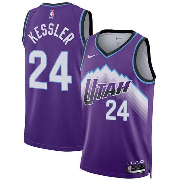 Mens Utah Jazz #24 Walker Kessler Purple 2025 Icon Edition Stitched Jersey Dzhi->utah jazz->NBA Jersey