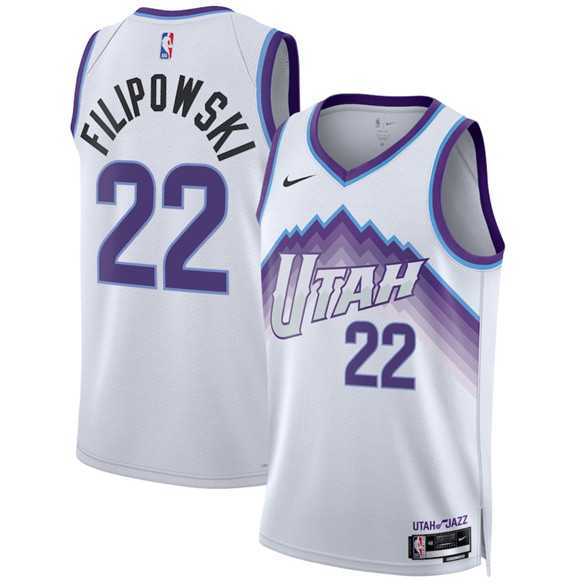 Mens Utah Jazz #22 Kyle Filipowski White 2025 Association Edition Stitched Jersey Dzhi->utah jazz->NBA Jersey