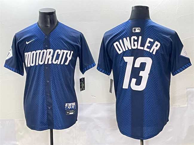 Men%27s Detroit Tigers #13 Dillon Dingler 2024 Navy City Connect Cool Base Limited Stitched Jersey->detroit tigers->MLB Jersey