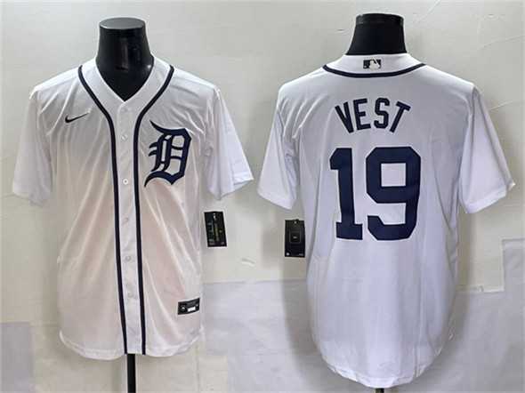 Men%27s Detroit Tigers #19 Will Vest White Cool Base Stitched Baseball Jersey->detroit tigers->MLB Jersey