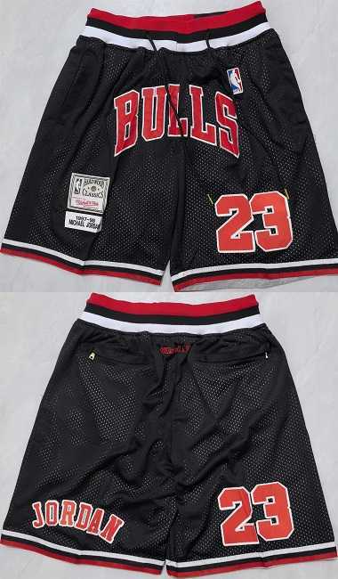 Men%27s Chicago Bulls #23 Michael Jordan Black Shorts (Run Small)->utah jazz->NBA Jersey