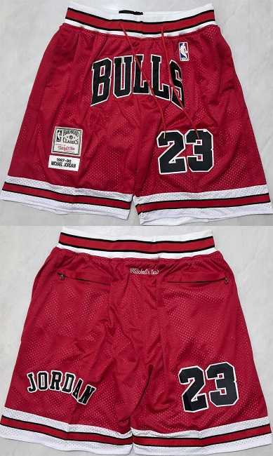 Men%27s Chicago Bulls #23 Michael Jordan Red Shorts (Run Small)->utah jazz->NBA Jersey