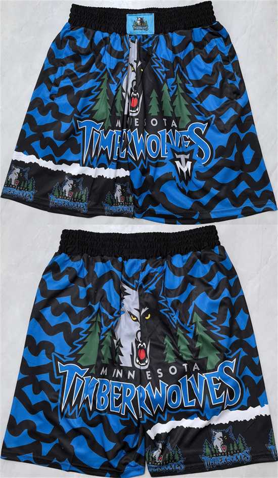 Men%27s Minnesota Timberwolves Black 2025 Shorts (Run Small)->nba shorts->NBA Jersey