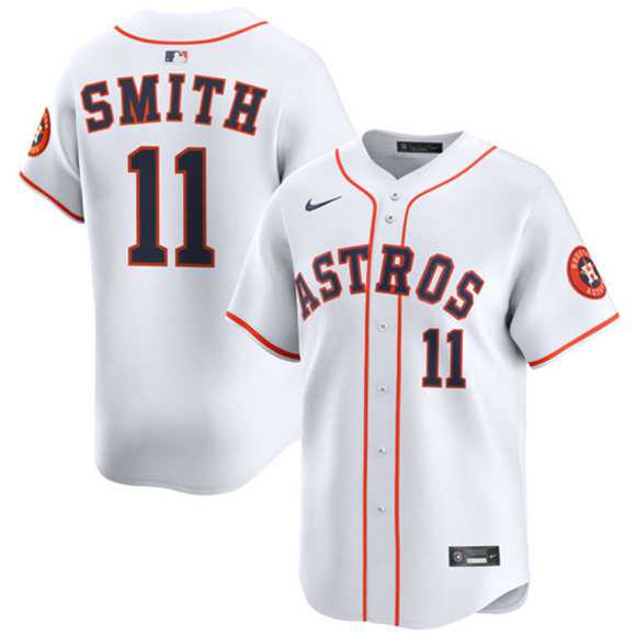 Mens Houston Astros #11 Cam Smith White 2025 Home Limited Stitched Baseball Jersey Dzhi->houston astros->MLB Jersey