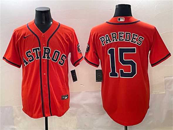 Mens Houston Astros #15 Isaac Paredes Orange Cool Base Stitched Baseball Jersey->houston astros->MLB Jersey
