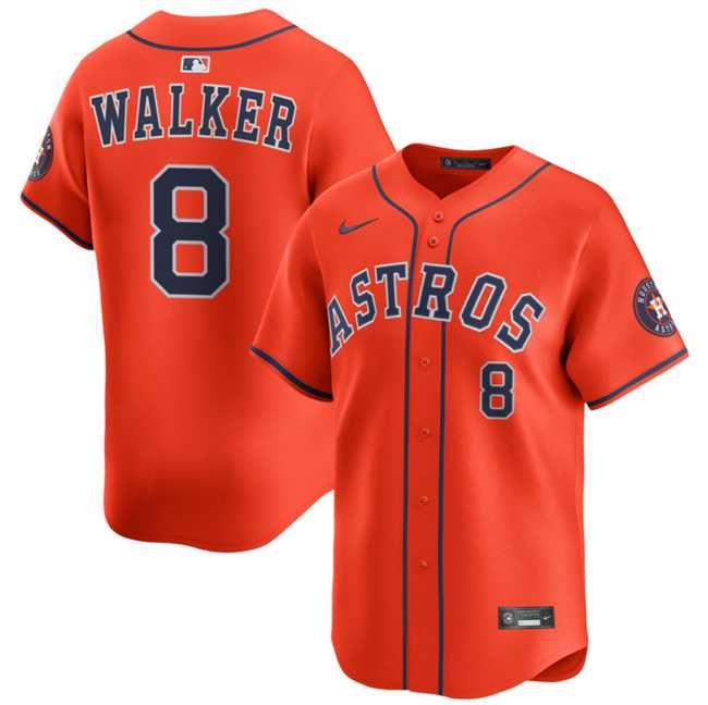 Mens Houston Astros #8 Christian Walker Orange 2025 Alternate Limited Stitched Baseball Jersey Dzhi->houston astros->MLB Jersey
