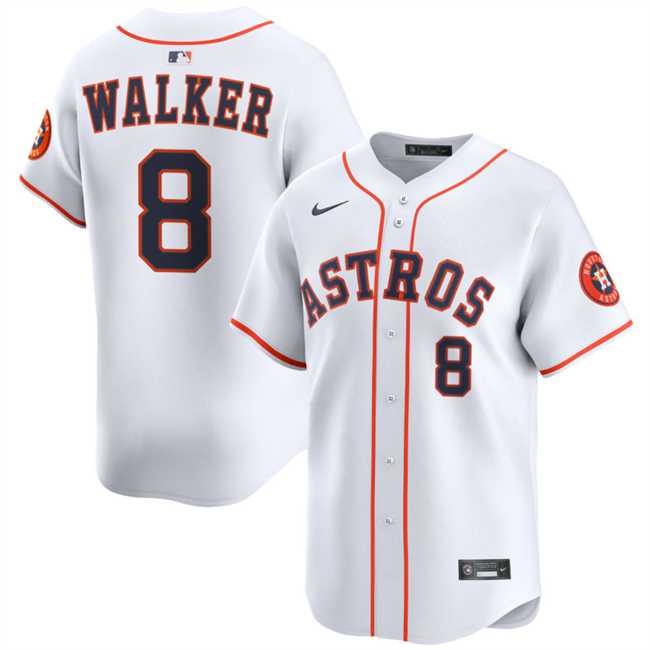 Mens Houston Astros #8 Christian Walker White 2025 Home Limited Stitched Baseball Jersey Dzhi->houston astros->MLB Jersey