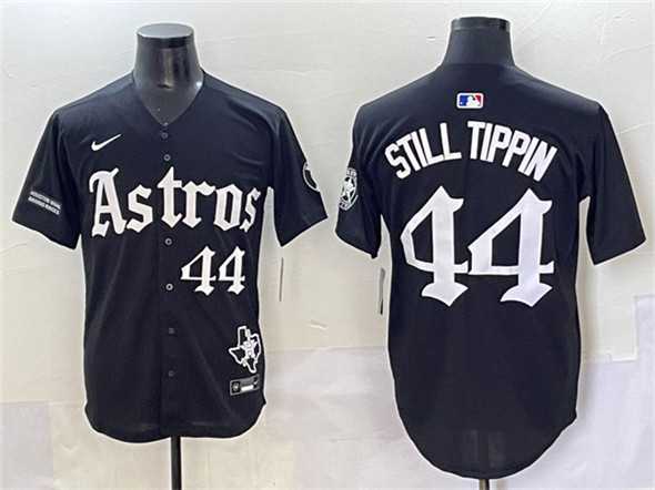 Mens Houston Astros #44 Still Tippin Black Gothic Houston Born Barrio Raised Limited Stitched Baseball Jersey->houston astros->MLB Jersey