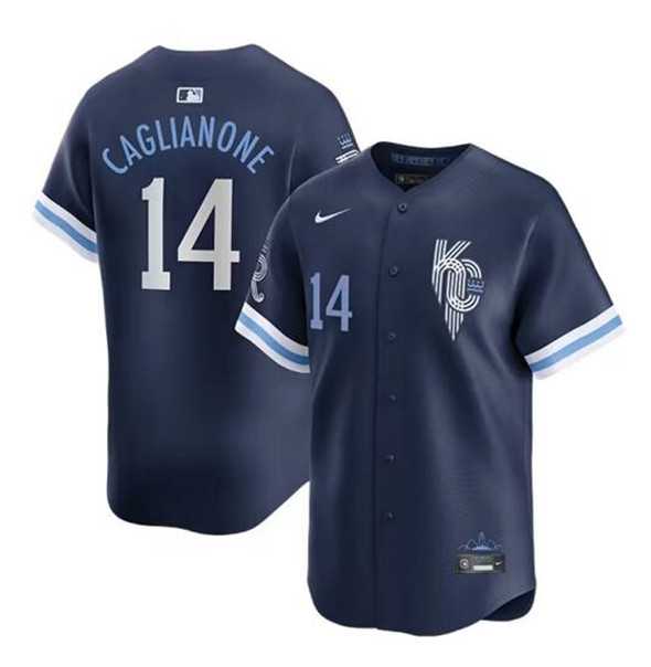 Men%27s Kansas City Royals #14 Jac Caglianone Navy City Connect Limited Stitched Baseball Jersey Dzhi->kansas city royals->MLB Jersey