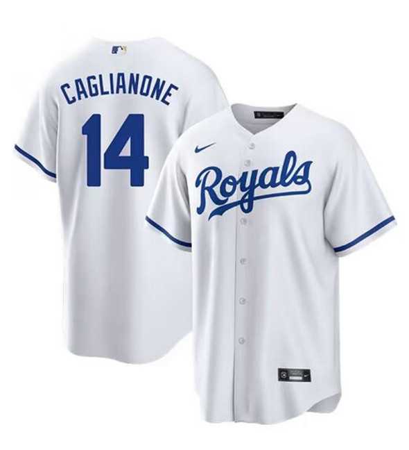 Men%27s Kansas City Royals #14 Jac Caglianone White Cool Base Stitched Baseball Jersey Dzhi->kansas city royals->MLB Jersey