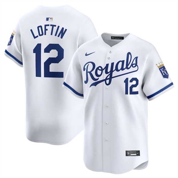 Men%27s Kansas City Royals #12 Nick Loftin White 2024 Home Limited Stitched Baseball Jersey Dzhi->houston astros->MLB Jersey