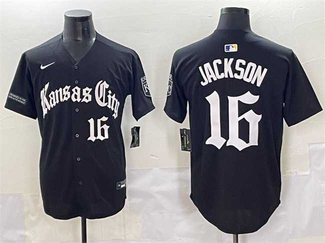 Men%27s Kansas City Royals #16 Bo Jackson Black %27Gothic Crown Edition%27 Vapor Premier Limited Stitched Baseball Jersey->kansas city royals->MLB Jersey