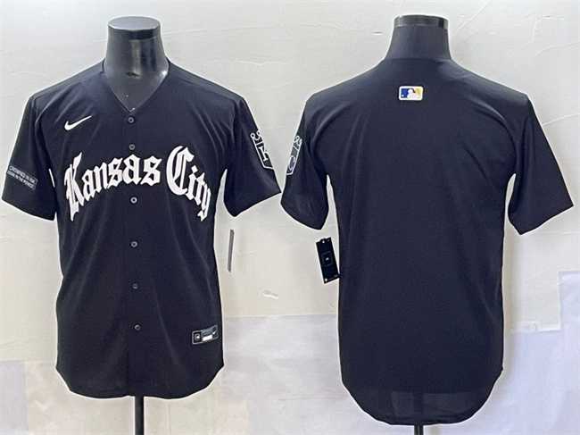 Men%27s Kansas City Royals Blank Black %27Gothic Crown Edition%27 Vapor Premier Limited Stitched Baseball Jersey->kansas city royals->MLB Jersey