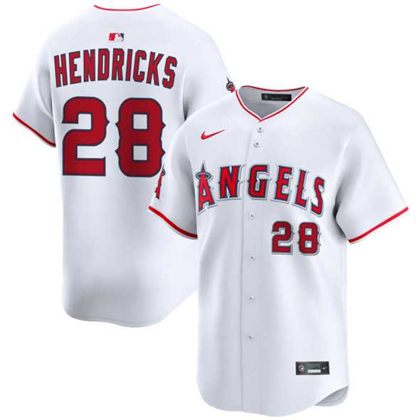 Men%27s Los Angeles Angels #28 Kyle Hendricks White 2024 Home Limited Stitched Baseball Jersey Dzhi->los angeles angels->MLB Jersey