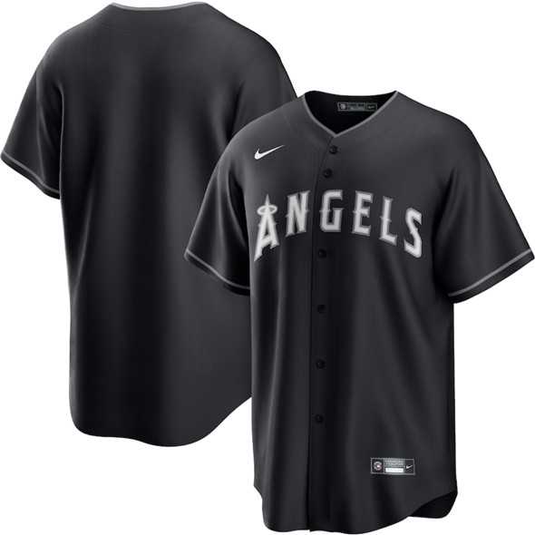 Men%27s Los Angeles Angels Blank Black Lights Out Limited Stitched Baseball Jersey Dzhi->los angeles angels->MLB Jersey
