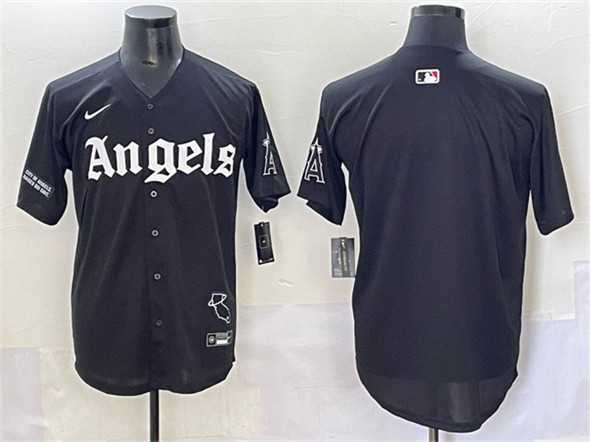Men%27s Los Angeles Angels Blank Black %27Gothic Halo Edition%27 Vapor Limited Stitched Baseball Jersey->los angeles angels->MLB Jersey