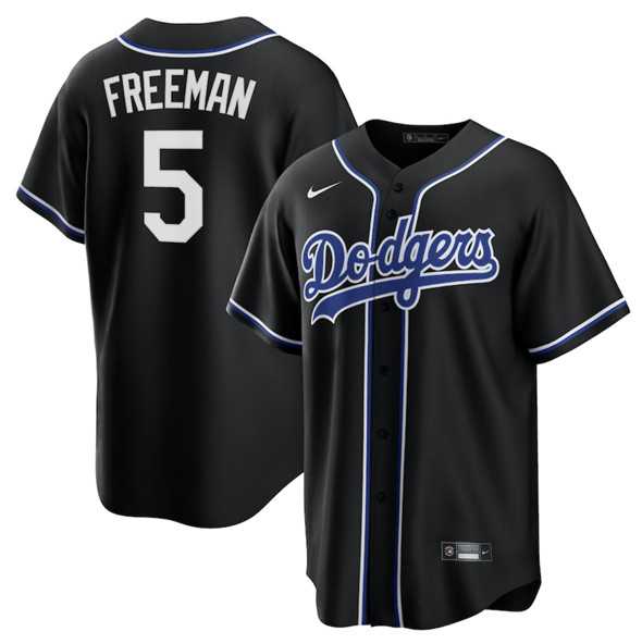 Men%27s Los Angeles Dodgers #5 Freddie Freeman Black Lights Out Limited Stitched Baseball Jersey Dzhi->los angeles dodgers->MLB Jersey
