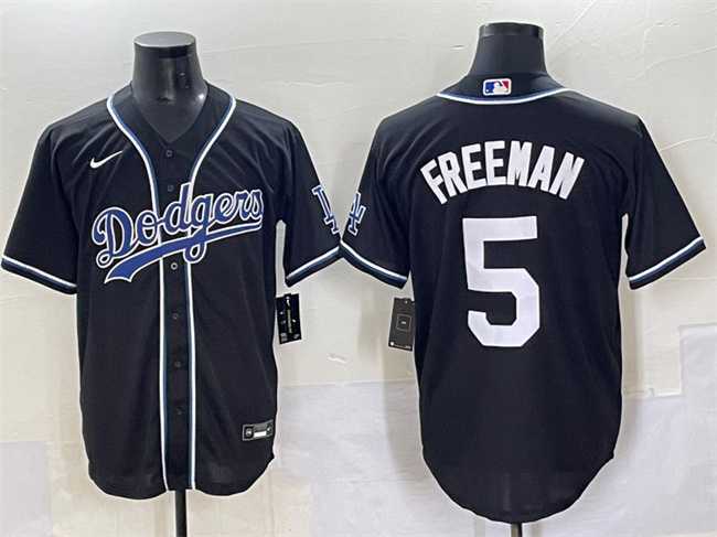 Men%27s Los Angeles Dodgers #5 Freddie Freeman Black Fashion Stitched Baseball Jersey->los angeles angels->MLB Jersey