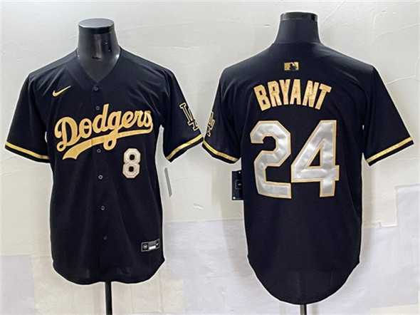 Men%27s Los Angeles Dodgers Front #8 Back #24 Kobe Bryant Black Gold Limited Stitched Baseball Jersey->los angeles dodgers->MLB Jersey