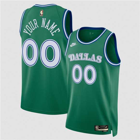 Mens Dallas Mavericks Active Player Custom Green 2025 Classic Edition Stitched Basketball Jersey->customized nba jersey->Custom Jersey