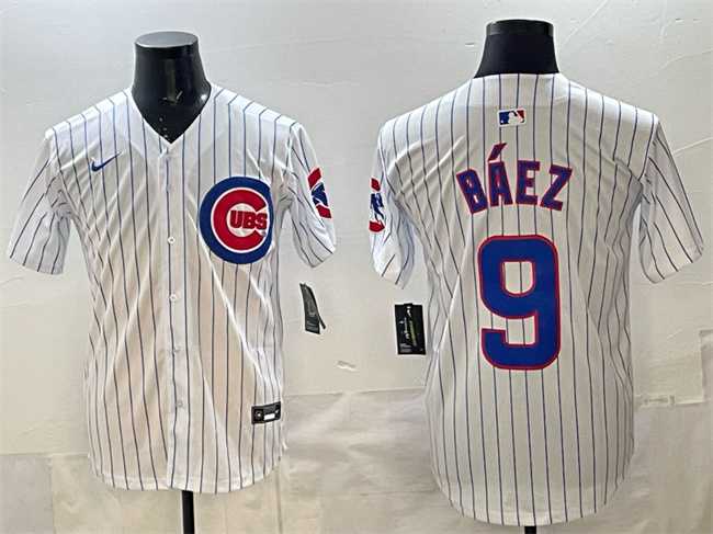 Mens Chicago Cubs #9 Javier Baez White Home Limited Stitched Jersey->chicago cubs->MLB Jersey