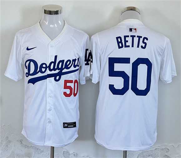 Men%27s Los Angeles Dodgers #50 Mookie Betts White Home Limited Stitched Jersey->milwaukee brewers->MLB Jersey