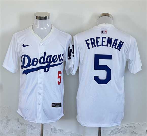 Men%27s Los Angeles Dodgers #5 Freddie Freeman White Home Limited Stitched Jersey->los angeles dodgers->MLB Jersey