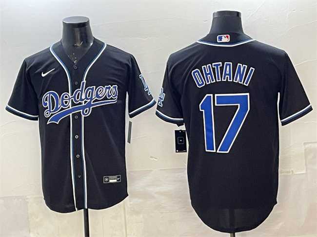 Men%27s Los Angeles Dodgers #17 Shohei Ohtani Black Fashion Cool Base Stitched Jersey->los angeles dodgers->MLB Jersey