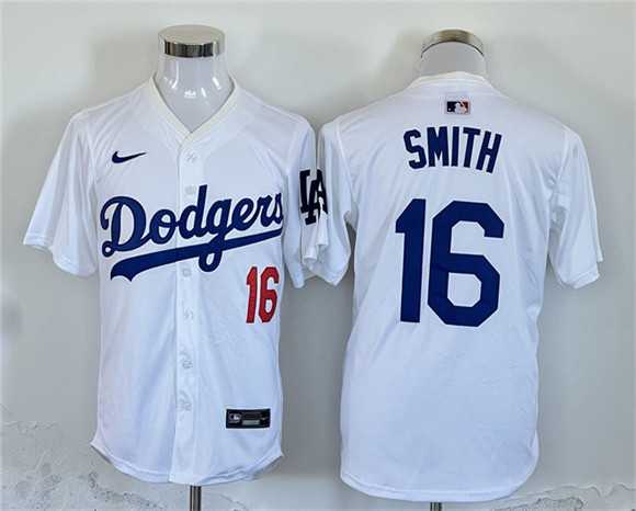 Men%27s Los Angeles Dodgers #16 Will Smith White Home Limited Stitched Jersey->los angeles dodgers->MLB Jersey