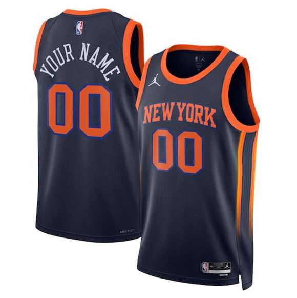 Men%27s New Yok Knicks Active Player Custom Black 2025 Statement Edition Stitched Basketball Jersey->customized nba jersey->Custom Jersey