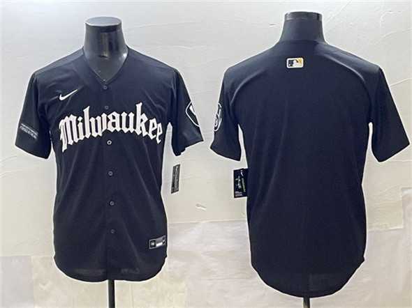 Mens Milwaukee Brewers Blank Black Gothic 414 Shadows Edition Vapor Premier Limited Stitched Jersey->milwaukee brewers->MLB Jersey