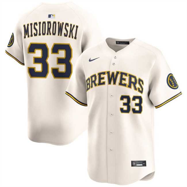Mens Milwaukee Brewers #33 Jacob Misiorowski Cream 2025 Limited Stitched Baseball Jersey Dzhi->milwaukee brewers->MLB Jersey