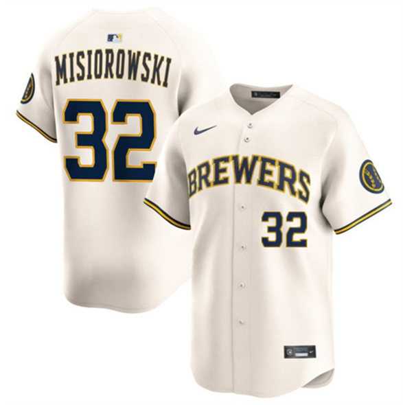 Men%27s Milwaukee Brewers #32 Jacob Misiorowski Cream 2025 Limited Stitched Baseball Jersey Dzhi->milwaukee brewers->MLB Jersey