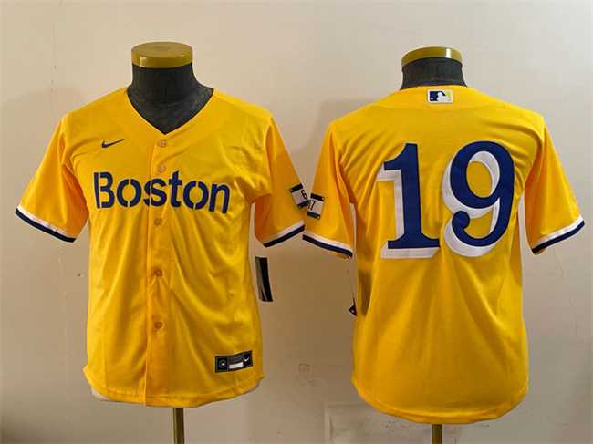 Youth Boston Red Sox #19 Roman Anthony Gold City Connect Stitched Jersey->milwaukee brewers->MLB Jersey
