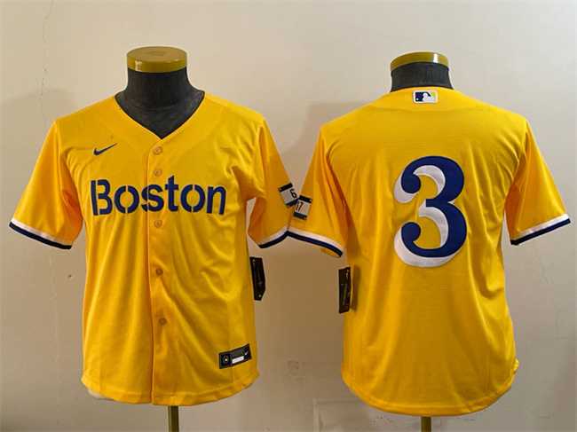 Youth Boston Red Sox #3 Ceddanne Rafaela Gold City Connect Stitched Jersey->milwaukee brewers->MLB Jersey