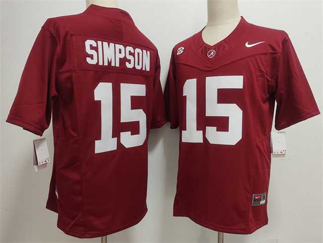 Mens Alabama Crimson Tide #15 Ty Simpson Red F.U.S.E. Stitched Football Jersey->alabama crimson tide->NCAA Jersey