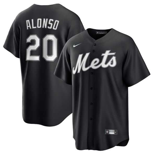 Men%27s New York Mets #20 Pete Alonso Black Lights Out Limited Stitched Baseball Jersey Dzhi->new york mets->MLB Jersey