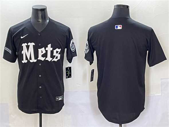 Men%27s New York Mets Blank Black %27Gotham Gothic Edition%27 Vapor Premier Limited Stitched Baseball Jersey->new york mets->MLB Jersey