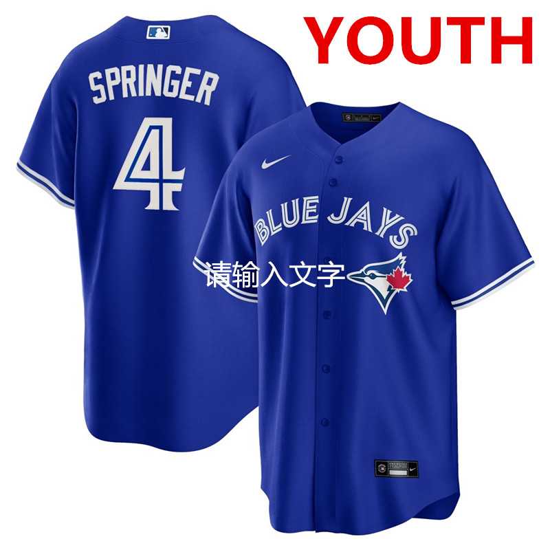 Youth toronto blue jays #4 george springer blue stitched mlb cool base nike jersey Dzhi->mlb youth jerseys->MLB Jersey